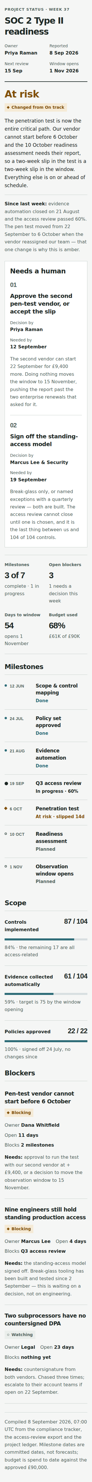 Proposed Project status full-page capture at 320 pixels