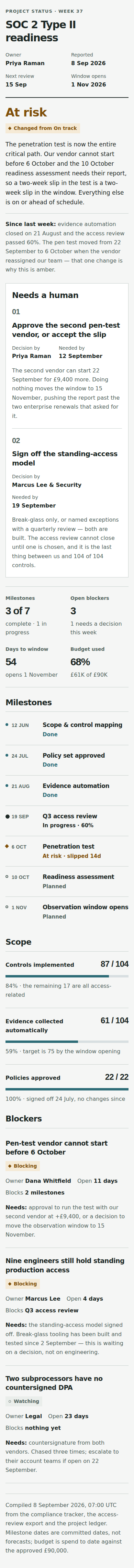 Proposed Project status full-page capture at 390 pixels