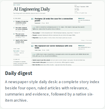 Actual daily-digest phone gallery card