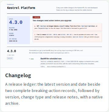 Live changelog phone gallery card